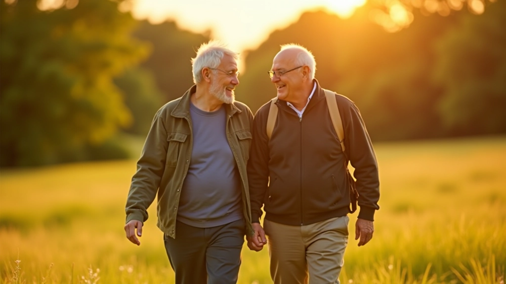 Senior couple enjoying outdoor countryside retreat in Czech Republic